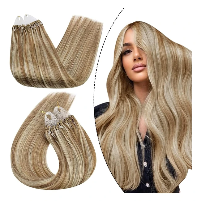 Extension Anellini Capelli Veri Ugeat P10613 Marrone Chiaro Highlight Biondo Bleach 35cm