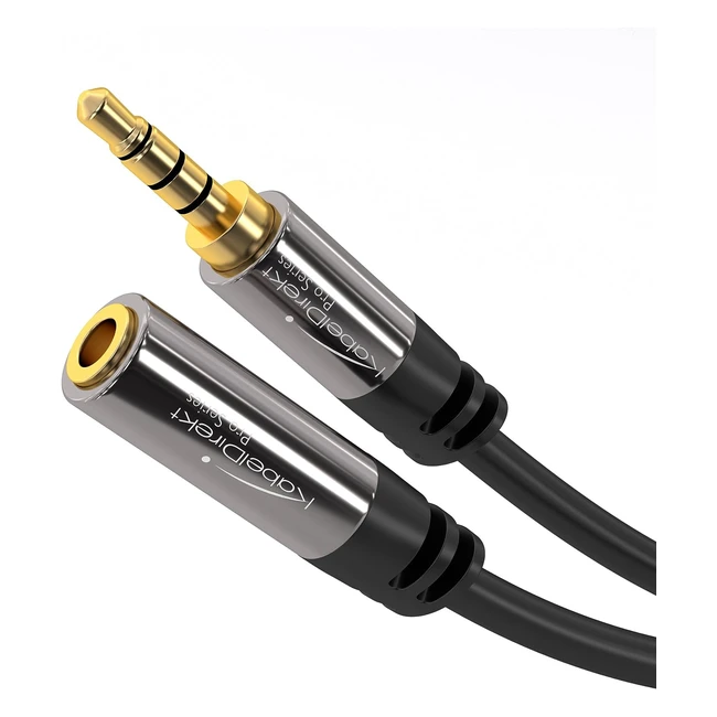Headset Extension Lead 3m | Breakproof Metal Plug | 4Pole 3.5mm Male to Female