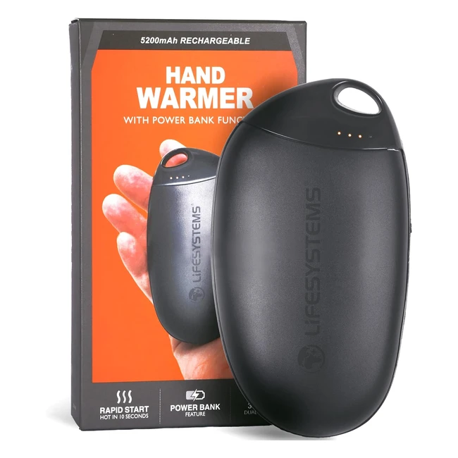 Compact Rechargeable Hand Warmer with Power Bank - USB 5000mAh - 4 Heat Settings