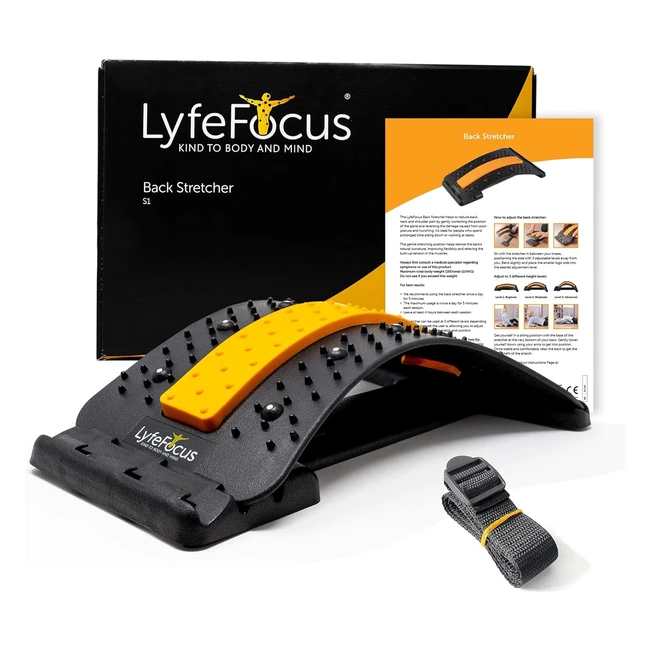 Lyfefocus Back Stretcher - Acupressure Massager for Back & Neck Pain - Adjustable Spine Corrector