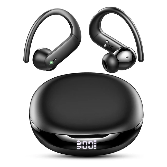 Écouteurs Bluetooth Yobola sans fil, HiFi stéréo, antibruit, étanchéité IPX7, contrôle tactile, 40h de lecture, écran LED
