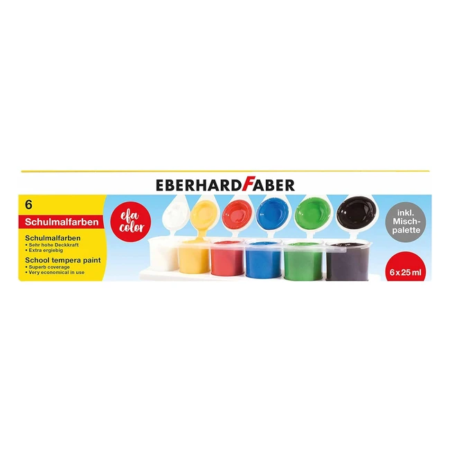 Juego de pintura escolar EFA Color con 6 colores en botes pequeos - Eberhard F