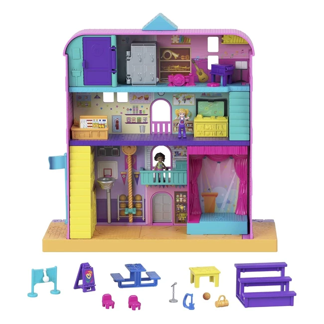 Polly Pocket Escuela Increíble Pollyville - Set de Juego con Muñecas y Accesorios - Juguete 4 Años