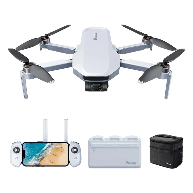 Potensic Atom GPS Drohne mit 4K Kamera, 3-Achsen-Gimbal, 96 Min Flugzeit, 6km FPV Übertragung, Visual Following, Quickshots, RTH, unter 249g, Windstärke 5, 12MP Foto Kamera Drohne für Anfänger