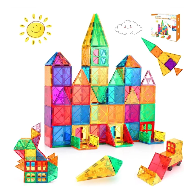 Leagoera Blocs Construction Magnétiques Enfants Jouet 70 Pièces 3D - Stimule l'Imagination et la Créativité - Certifié Sécurité