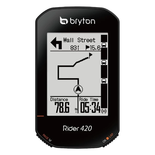 Bryton Rider 420E GPS Cycling Computer - Crystal Clear Display, Follow Track Function