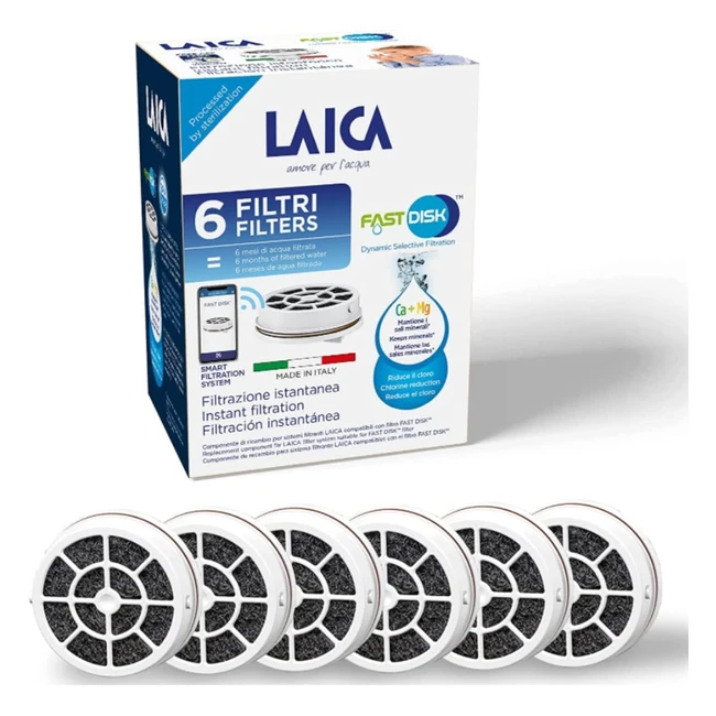 Filtro de Agua LaicaFastDisk - Pack 6 meses - 6 filtros - Carbón activado
