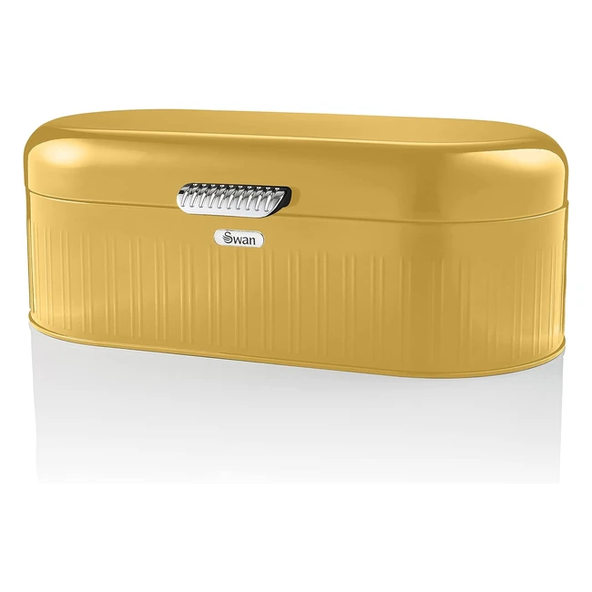 Swan SWKA1014YELN Retro Bread Bin 10L - Yellow - Keeps Bread Fresh - Stylish Design