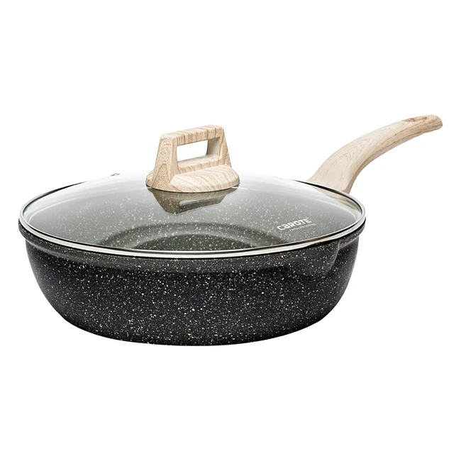 Carote Saute Pan with Lid - Non Stick Induction Deep Frying Pan - 32cm/6L