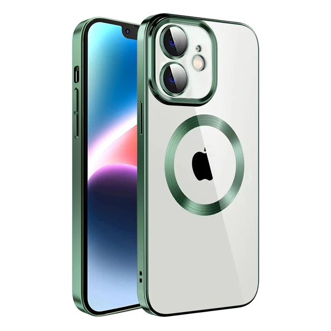 Cover Magnetica iPhone 12 Magsafe - Protezione Militare - Ricarica Wireless - Custodia Trasparente Verde