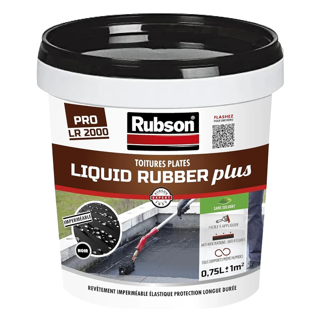 Rubson Liquid Rubber Plus - Revêtement d'étanchéité toitures - Gris - 0.75L