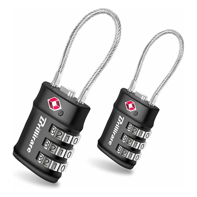 2 Pack TSA Approved Luggage Locks - Waterproof Padlock for Travel - Keyless Resettable Lock