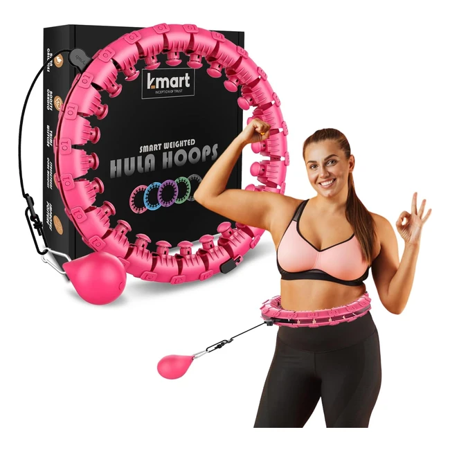 Smart Hula Ring Hoop fr Erwachsene Fitnessring mit Gewicht 24 abnehmbare Seg