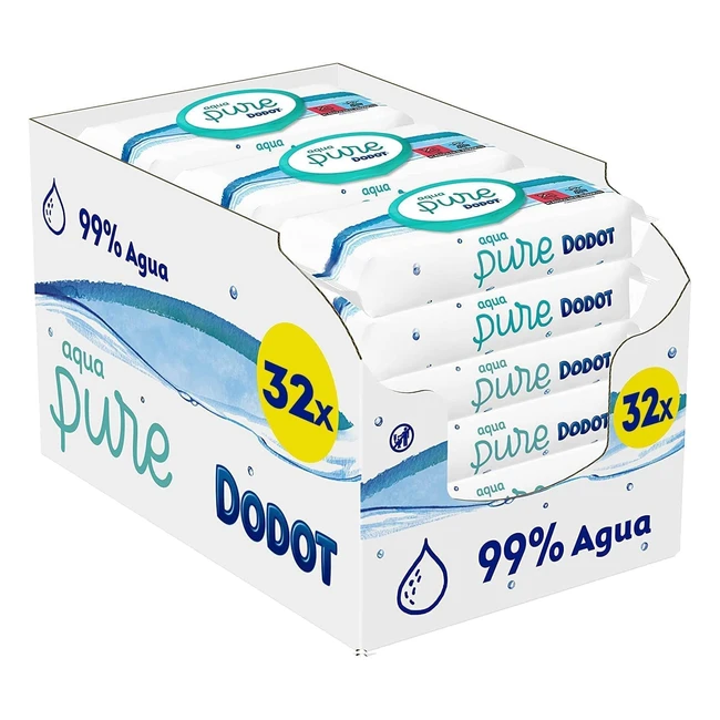 Dodot Toallitas Aqua Pure para Bebs - 99 Agua - 1536 Toallitas - 32 Paquetes