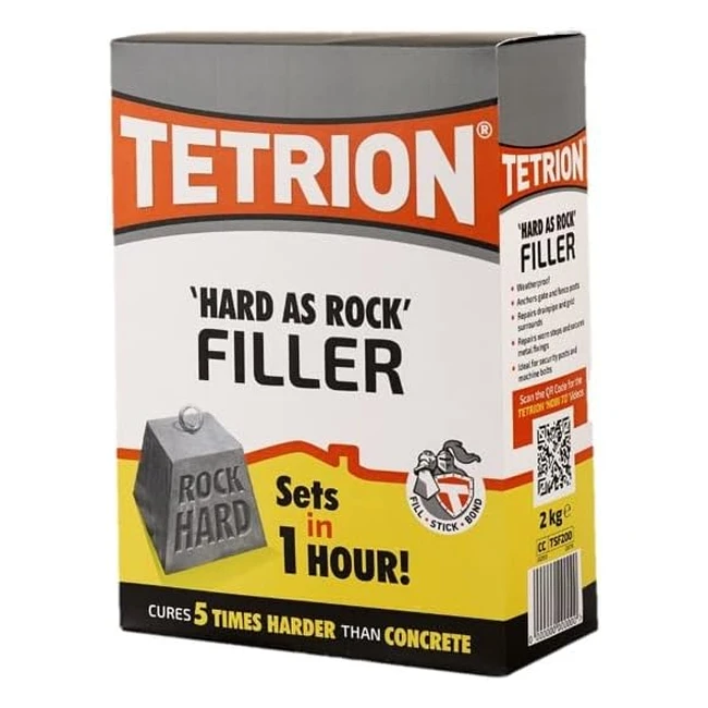 Tetrion Hard as Rock Filler 2kg - Sets 5x Harder than Concrete - Waterproof  We