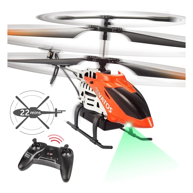 Helicptero Teledirigido Vatos 24 GHz - Luz LED - 22 Minutos de Vuelo - Regalo 