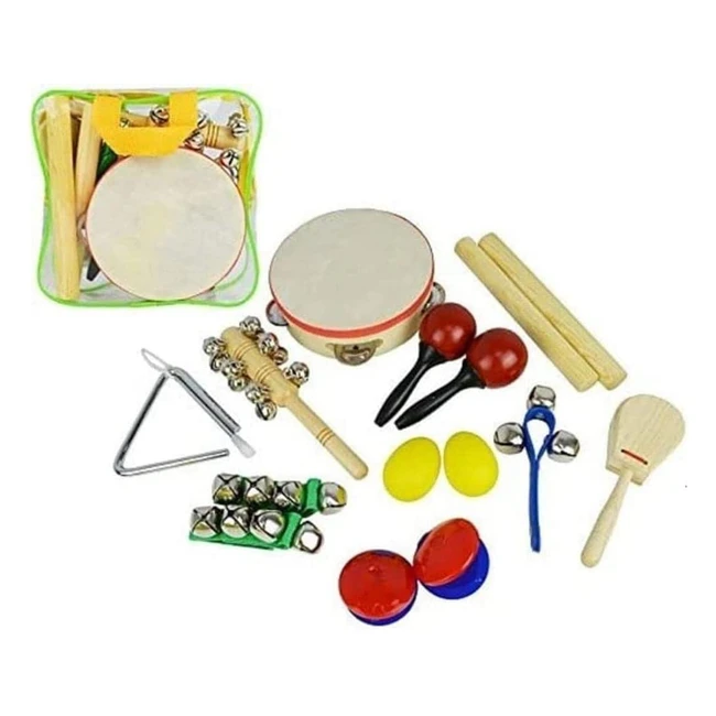 Astar 14pcs Handheld Musical Instrument Percussion Gift Set - Inspire, Explore, Learn, and Store Easily