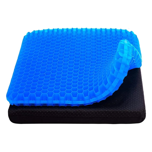 2022 New Large Gel Seat Cushion - Relieve Back Coccyx Pain - Double Thick - Hone