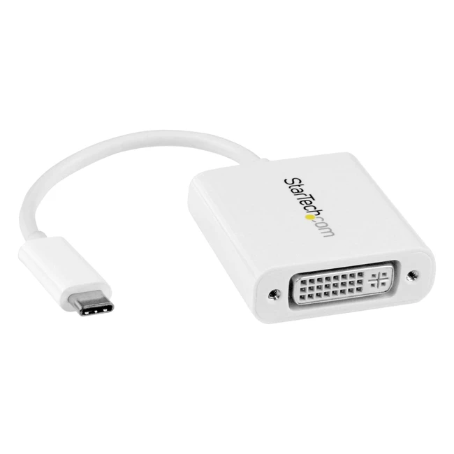 Startechcom USB C to DVI Adapter - White - 1920x1200 - Compact  Travel-Friendly