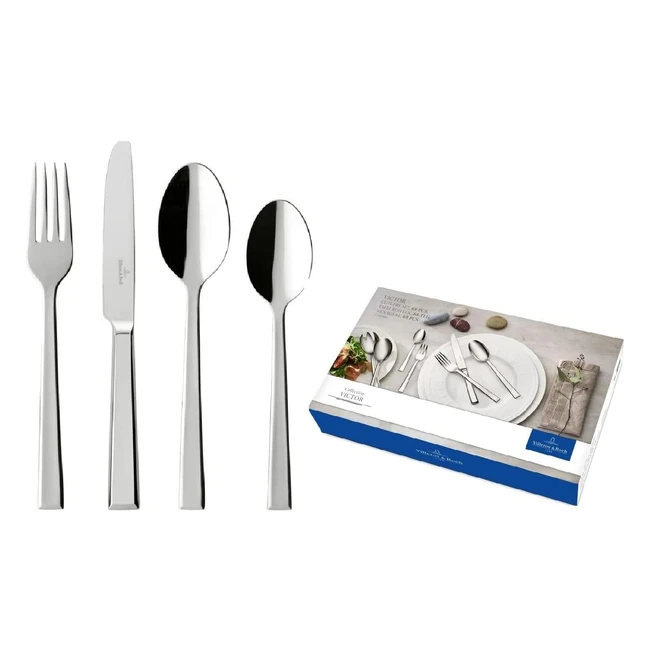 Villeroy  Boch Victor Cutlery Set - 68 Pieces - Silver Stainless Steel