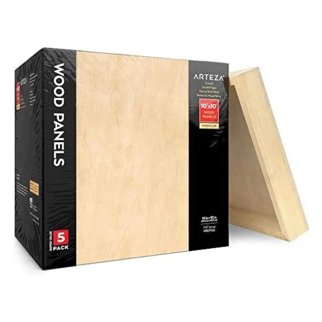 Lienzos de madera Arteza 254x254cm - Pack de 5 paneles abedul con marco de pino