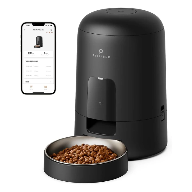 Petlibro Automatic Cat Feeder 24g - App Control, 30-Day Battery Life, Up to 6 Meals/Day