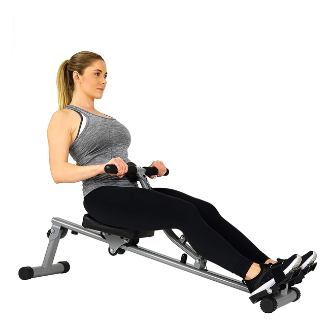 Sunny Health Fitness SFRW1205 - Adjustable Resistance Rowing Machine with Digital Monitor