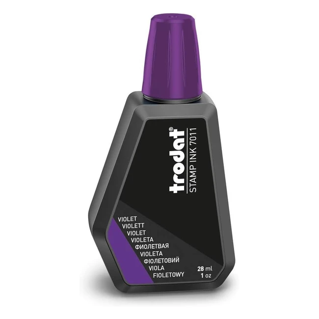 Trodat 7011 - Colore per timbri 28 ml - Colore viola - Contorni nitidi - Superficie indelebile