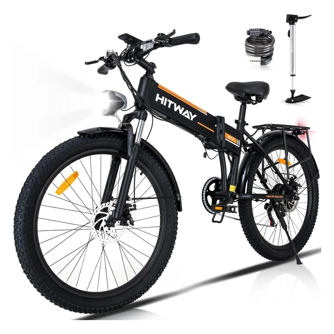 Hitway Electric Bike for Adults 26 30 Tire eBike with 250W Motor Foldable Electr