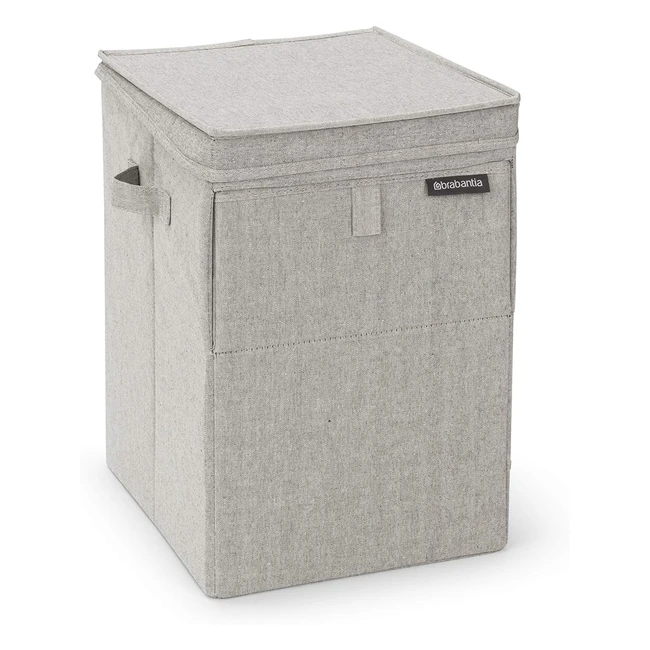 Caja de lavandería apilable Brabantia - Ahorra espacio, fácil de usar - Gris 35L