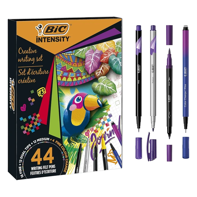 Kit Creativo BIC Intensity - Set de 44 Rotuladores de Colores Vibrantes - Regala Inspiración y Creatividad