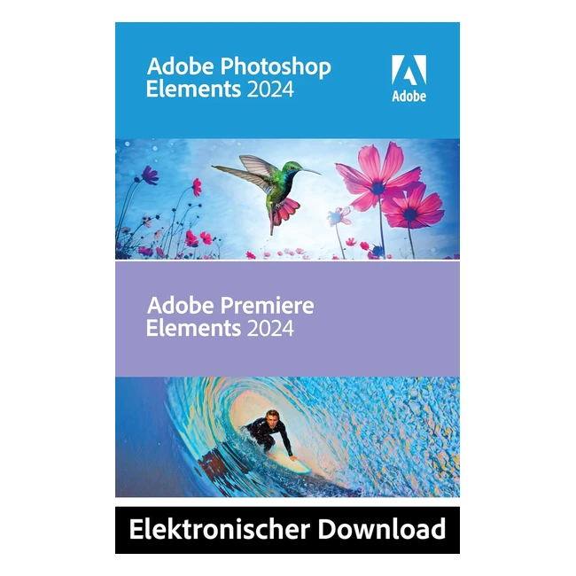 Adobe Photoshop Elements 2024 Premiere Elements 2024 - 1 Gerät, 1 Benutzer, PC - Aktivierungscode per E-Mail