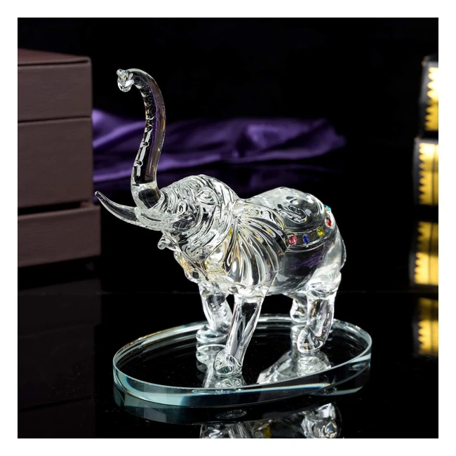 Figura decorativa de cristal London Boutique - Elefante madre e hijo - Ref. 145