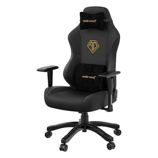 Anda Seat Phantom 3 Pro Gaming Chair - Ergonomic Office Desk Chairs - Reclining Video Game Gamer Chair - Neck & Lumbar Back Support - Large Black - Premium PVC Leather - For Adults