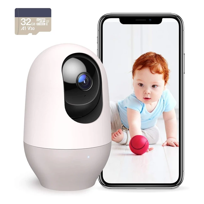 Nooie Baby Monitor 1080p Smart WiFi Monitor - Motion Tracking, Night Vision, 2-Way Audio - Works with Alexa - SD Card & Cloud