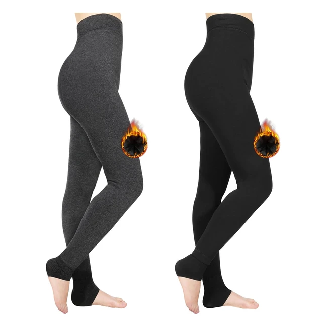 Leggings térmicas mujer Jovego, 2 pares de leggins invierno con forro de felpa, cintura alta, elásticos para correr y yoga
