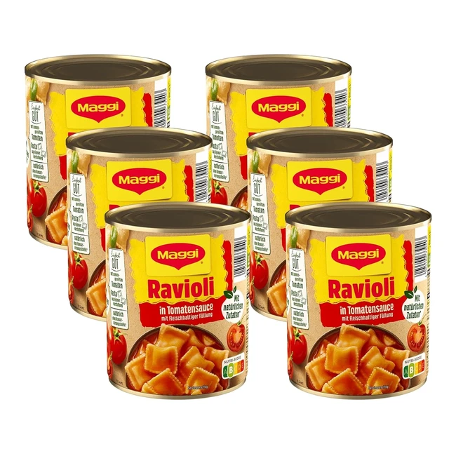 Maggi Ravioli in Tomatensauce gefllt mit wrzigem Fleisch 6er Pack 6 x 800