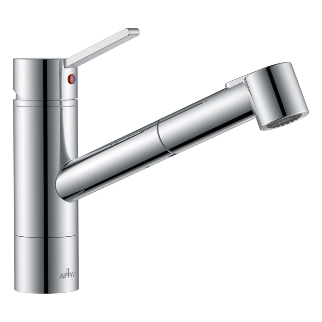 Appaso Kitchen Mixer Tap - Single Handle, High Spout, 120 Swivel, Pull Out Spray - Chrome