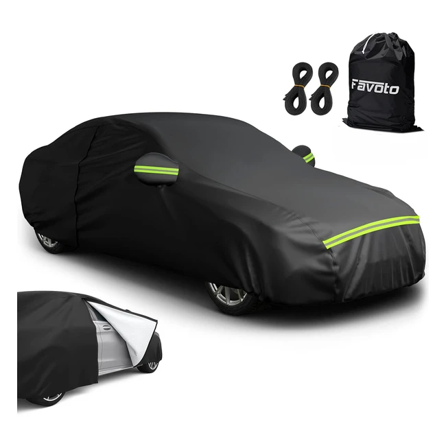 Favoto Sedan Car Cover Universal Fit 177-194 inch | Sun Protection, Waterproof, Windproof