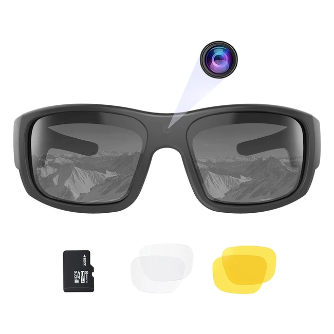 OHO Video Sunglasses 1080p Full HD Camera, 15MP, Polarized UV400, Interchangeable Lens