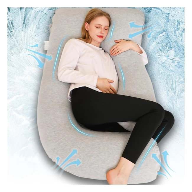 Chilling Home Pregnancy Pillow - Cooling 60 inches J-Shaped Full Body Pillow 