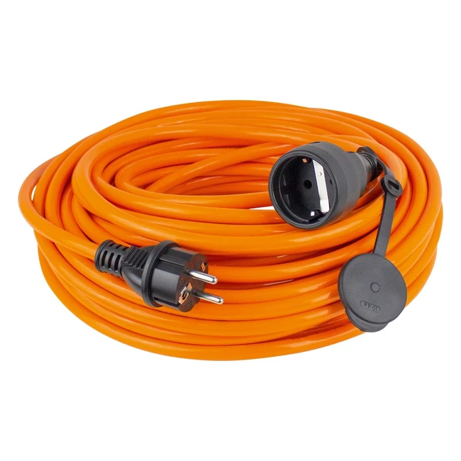 Rallonge électrique de chantier Asschwabe 59110 - Câble orange 10m H07BQF 3G15 - Extérieur IP44 - Import Allemagne