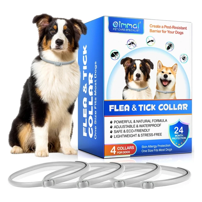Natural Flea Collar for Dogs - 24 Months Protection - Adjustable - Waterproof