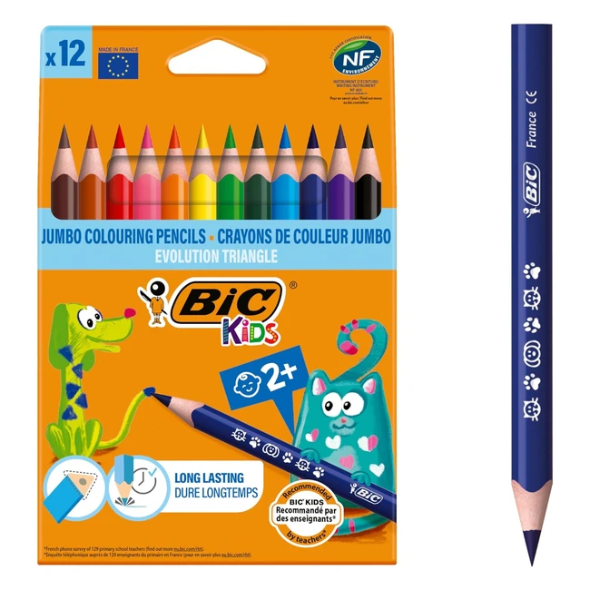 BIC Kids Evolution Ecolutions Triangular Colouring Pencils - Pack of 12