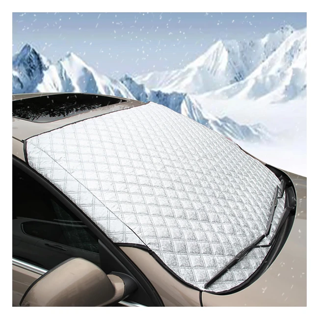 Beeway Car Windshield Cover - Heavy Duty, Ultra Thick, Protective, Snow/Ice/Frost/Sun/UV/Dust/Water Resistant