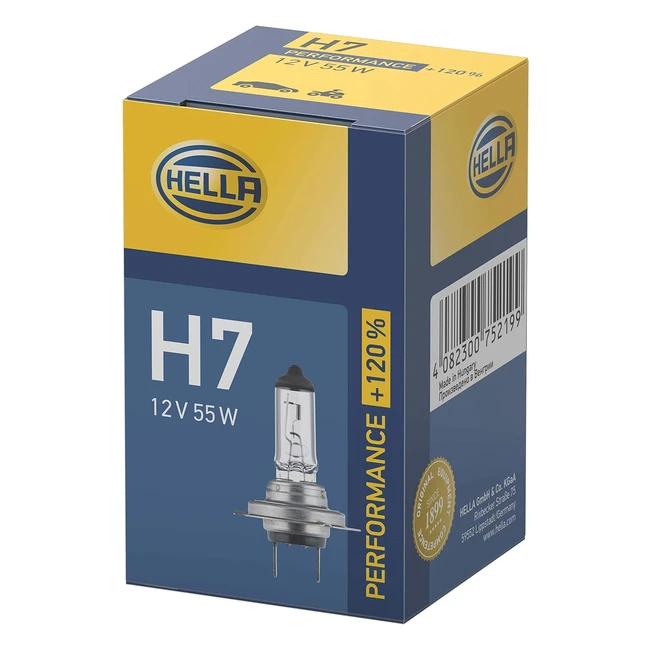 Ampoule H7 Performance Hella 8GH223498031 - Jusqu'à 120% de luminosité