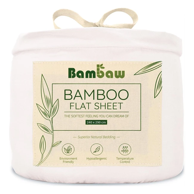 Sabana Bambú Blanca Cama 150 - 240x290 cm | Hipoalergénica y Térmica