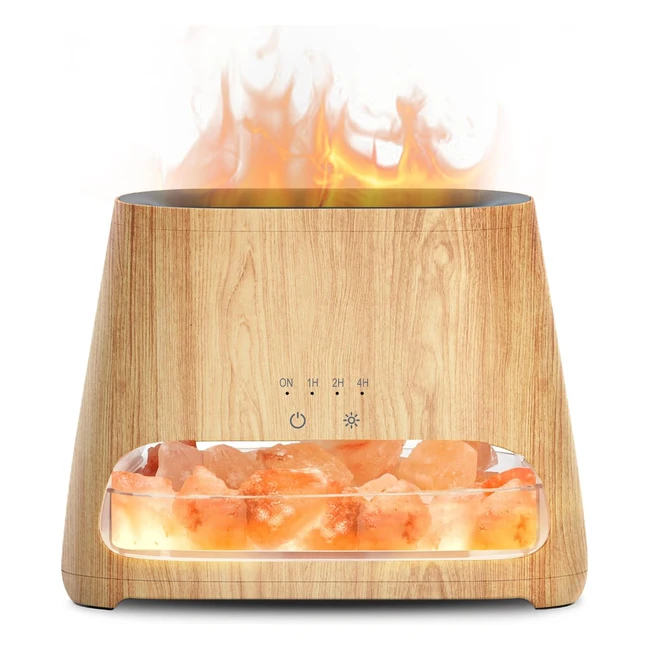 Diffuseur dhuiles essentielles et lampe en cristal de sel Himalaya - Effet flam