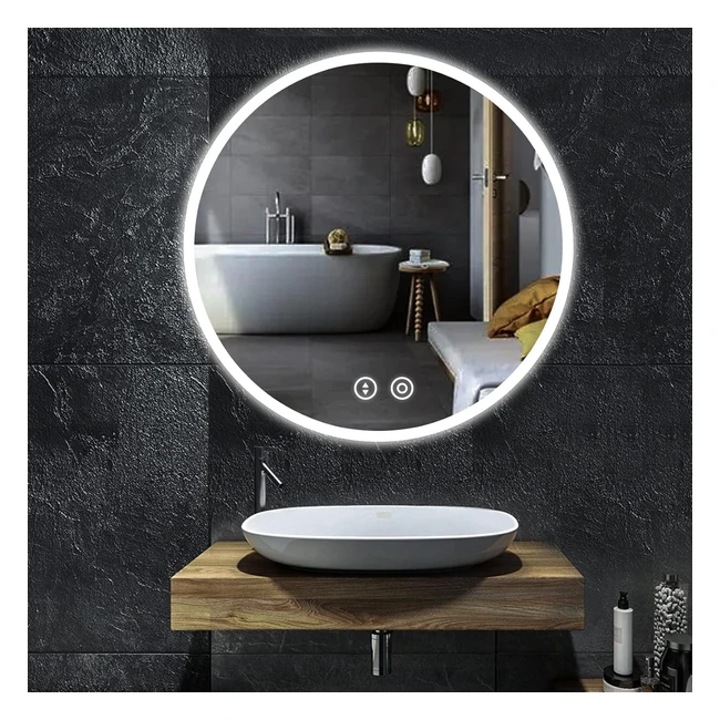 Miroir salle de bain LED Yoleo 60x60cm - 3 couleurs de lumière - Anti-buée
