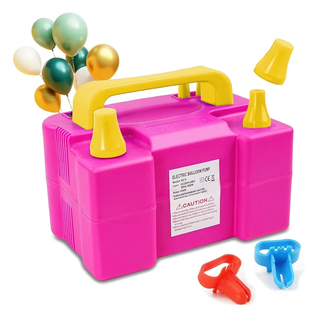 Portable Electric Balloon Pump - High Power Dual Nozzle Inflator for Party Decor